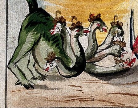 The Serpent and the Dragon in The Virgin with a Dragon at Her Feet