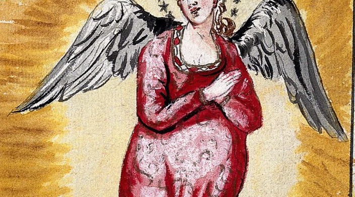 The Angel and the Wing in The Virgin with a Dragon at Her Feet