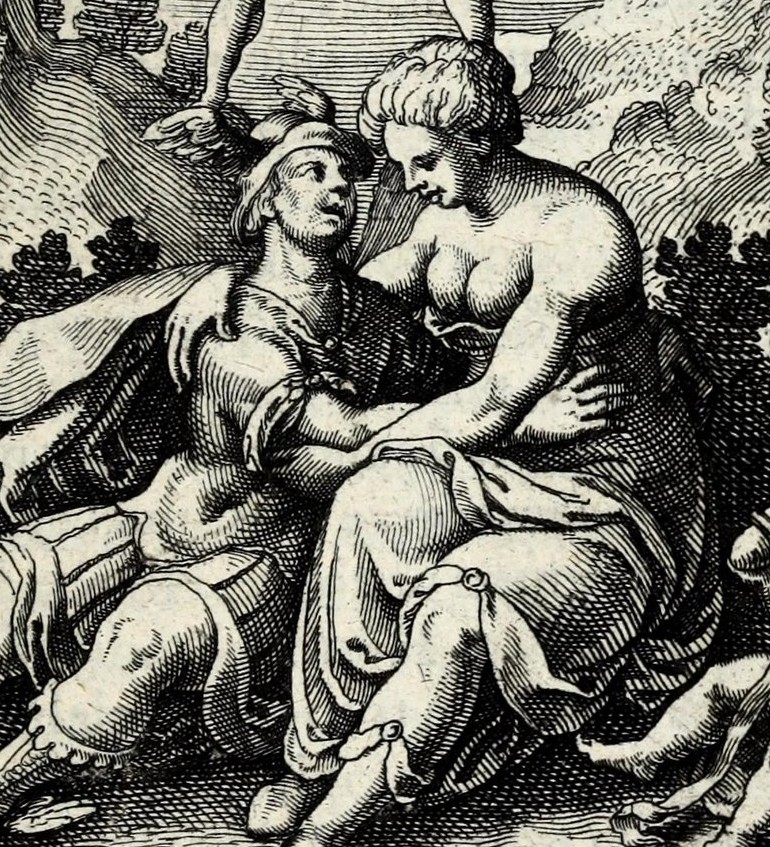 The Divine in Rebis, ut Hermaphroditus, nascitur ex duobus montibus, Mercurii & Veneris