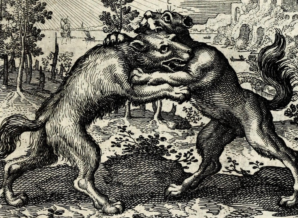 The Demon and the Monster in Lupus ab Oriente & Canis ab Occidente venientes se invicem momorderunt