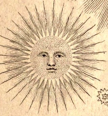 The Sun in The All-Seeing Eye, the Sun, the Moon, the Comet and the Heart