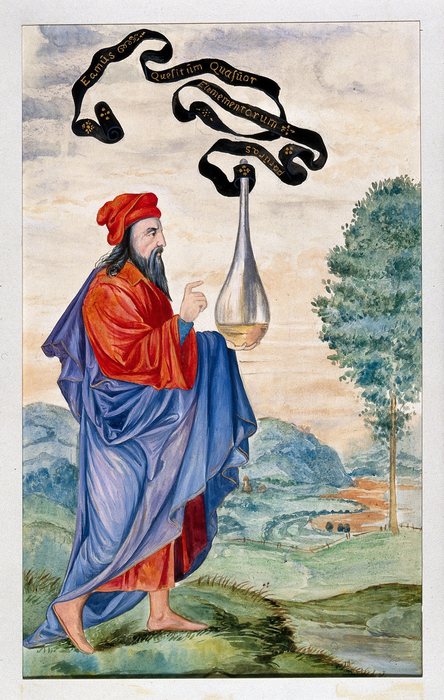 The adept with the flask of the four elements