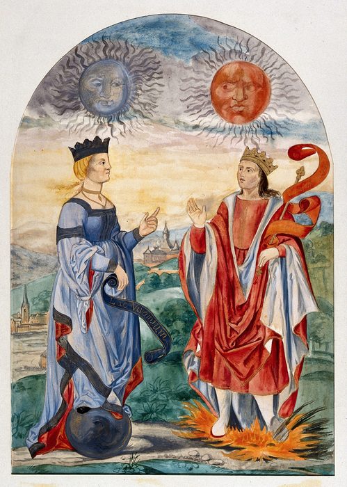 The Sun and the Moon over the King and the Queen