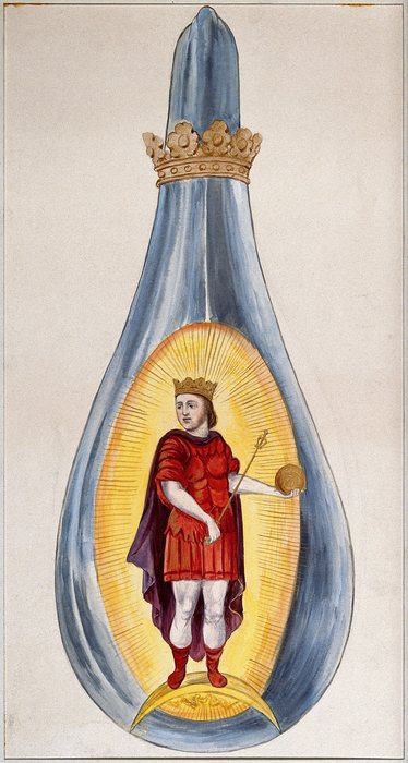 The red king in the crowned flask