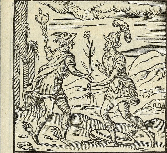 Facundia difficilis, An unsigned block, for Andrea Alciato, 1648 printing, the emblems first published 1531