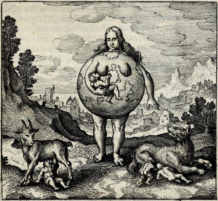 Nutrix ejus terra est, Matthaus Merian, attributed, for Michael Maier