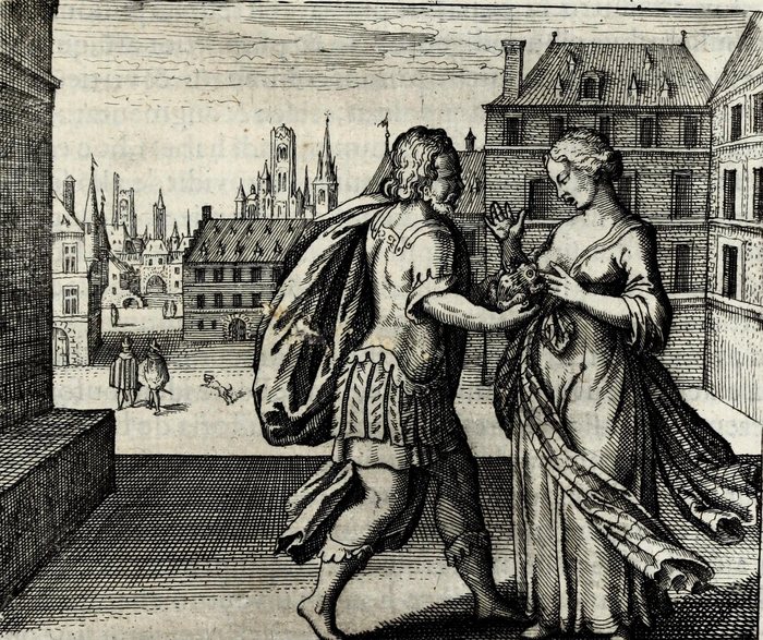 Appone mulieri super mammas bufonem, ut ablactet eum, & moriatur mulier, sitque bufo grossus de lacte, Matthaus Merian, attributed, for Michael Maier