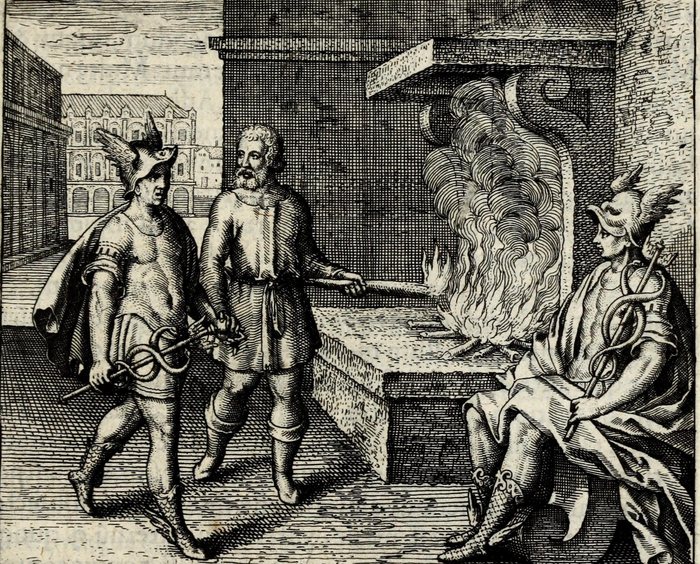 Da ignem igni, Mercurium Mercurio, & sufficit tibi, Matthaus Merian, attributed, for Michael Maier