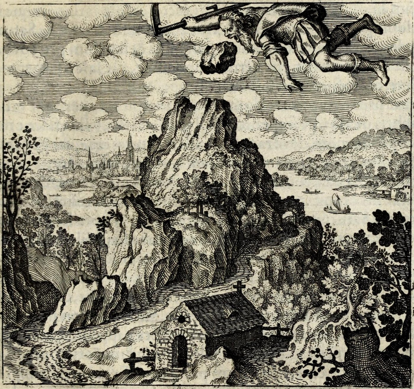 Lapis, quem Saturnus, pro Jove filio devoratum, evomuit, Pro monumento in Helicone mortalibus est positus