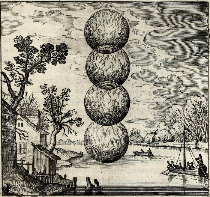 Orbita quadruplex hoc regit ignis opus, Matthaus Merian, attributed, for Michael Maier