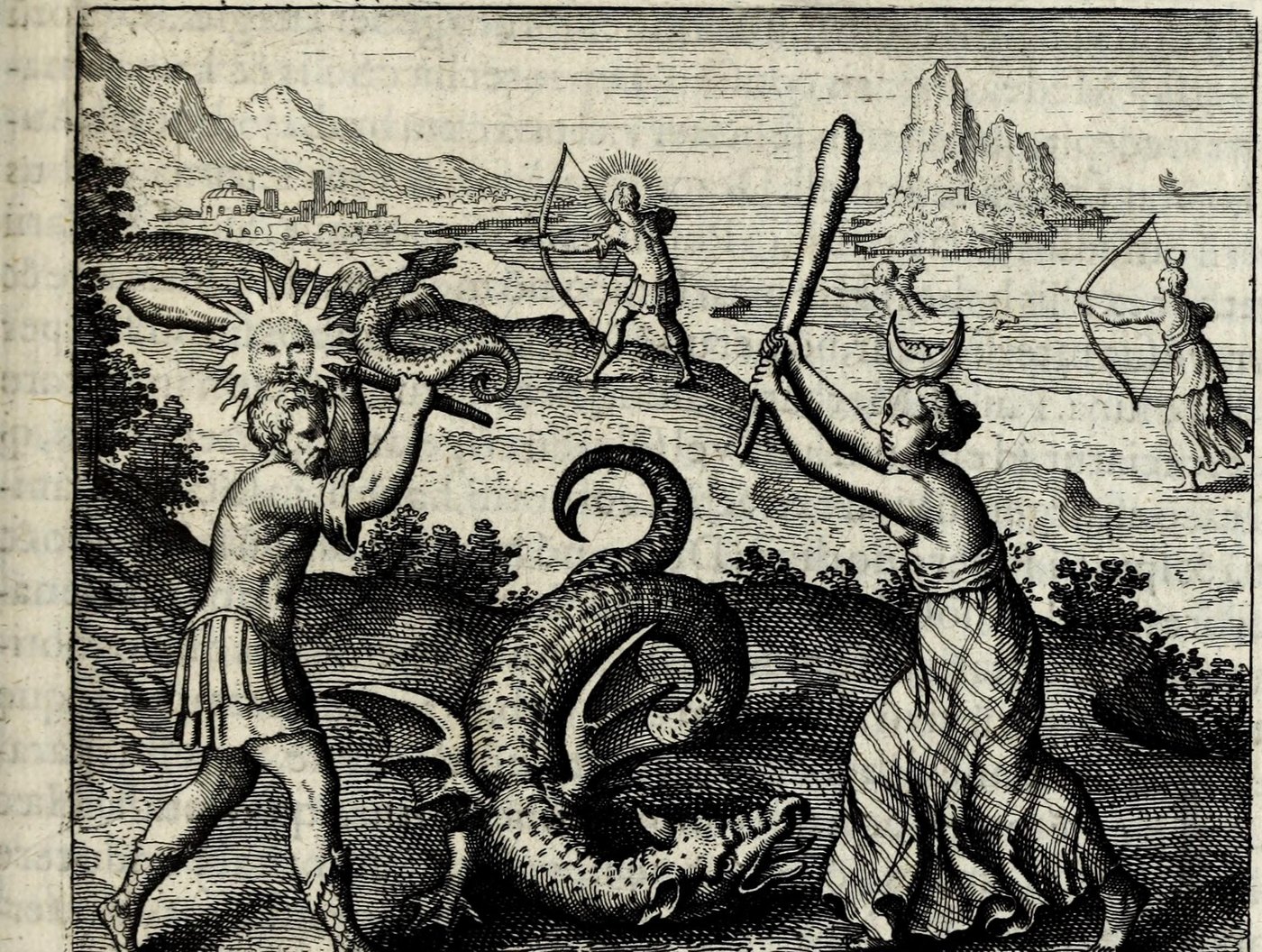 DRACO non moritur, nisi cum fratre & sorore sua interficiatur, qui sunt Sol & Luna