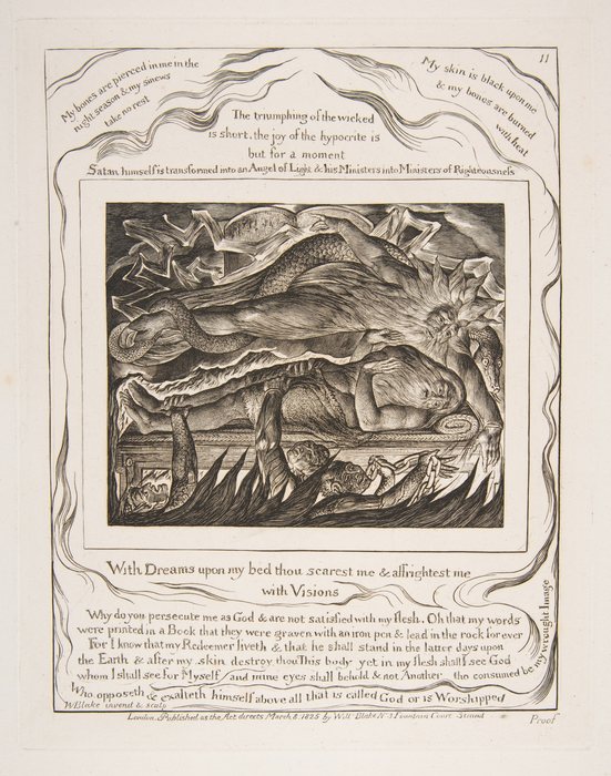 With Dreams upon my bed thou scarest me, William Blake, 1825