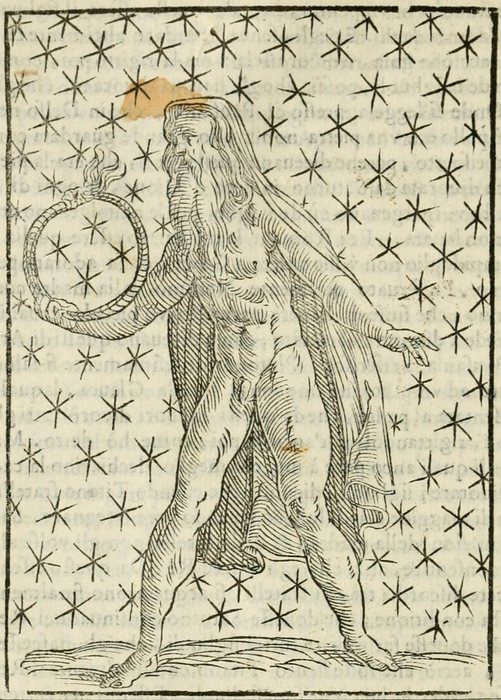 Imagine di Saturno, del Tempo, & dell'Anno, An unsigned block, for Vincenzo Cartari and Lorenzo Pignoria, 1615, the edition revised by Lorenzo Pignoria