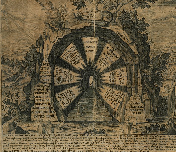Porta Amphitheatri Sapientiae Aeternae, Heinrich Khunrath, designer, 1602, printed 1609