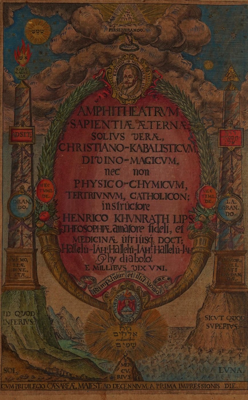 The engraved title of the Amphitheatrum Sapientiae Aeternae