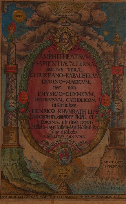 The engraved title of the Amphitheatrum Sapientiae Aeternae, Heinrich Khunrath, designer, 1609