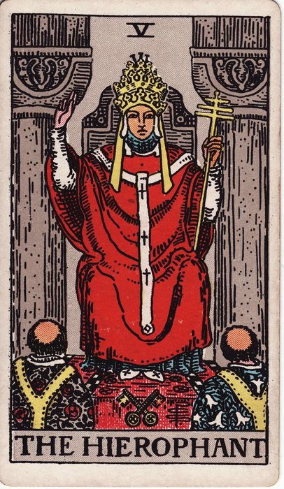 The Hierophant (V), Pamela Colman Smith, 1909