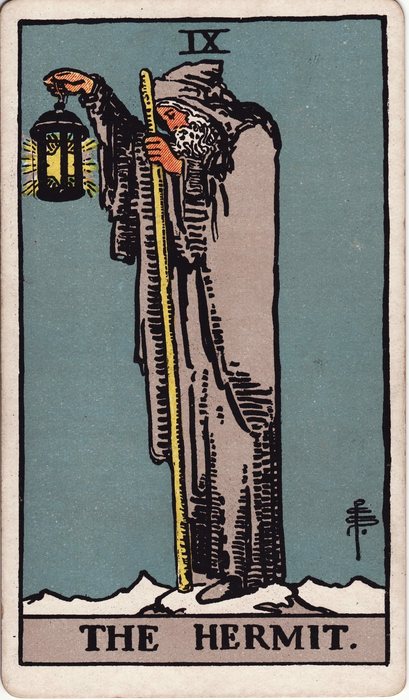 The Hermit (IX), Pamela Colman Smith, 1909